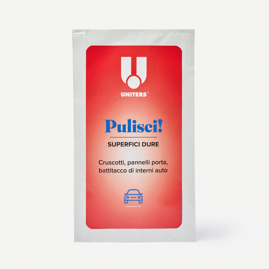 Uniters "Pulisci! Superfici Dure" salviette per cruscotti, pannelli porta, battitacco di interni auto 