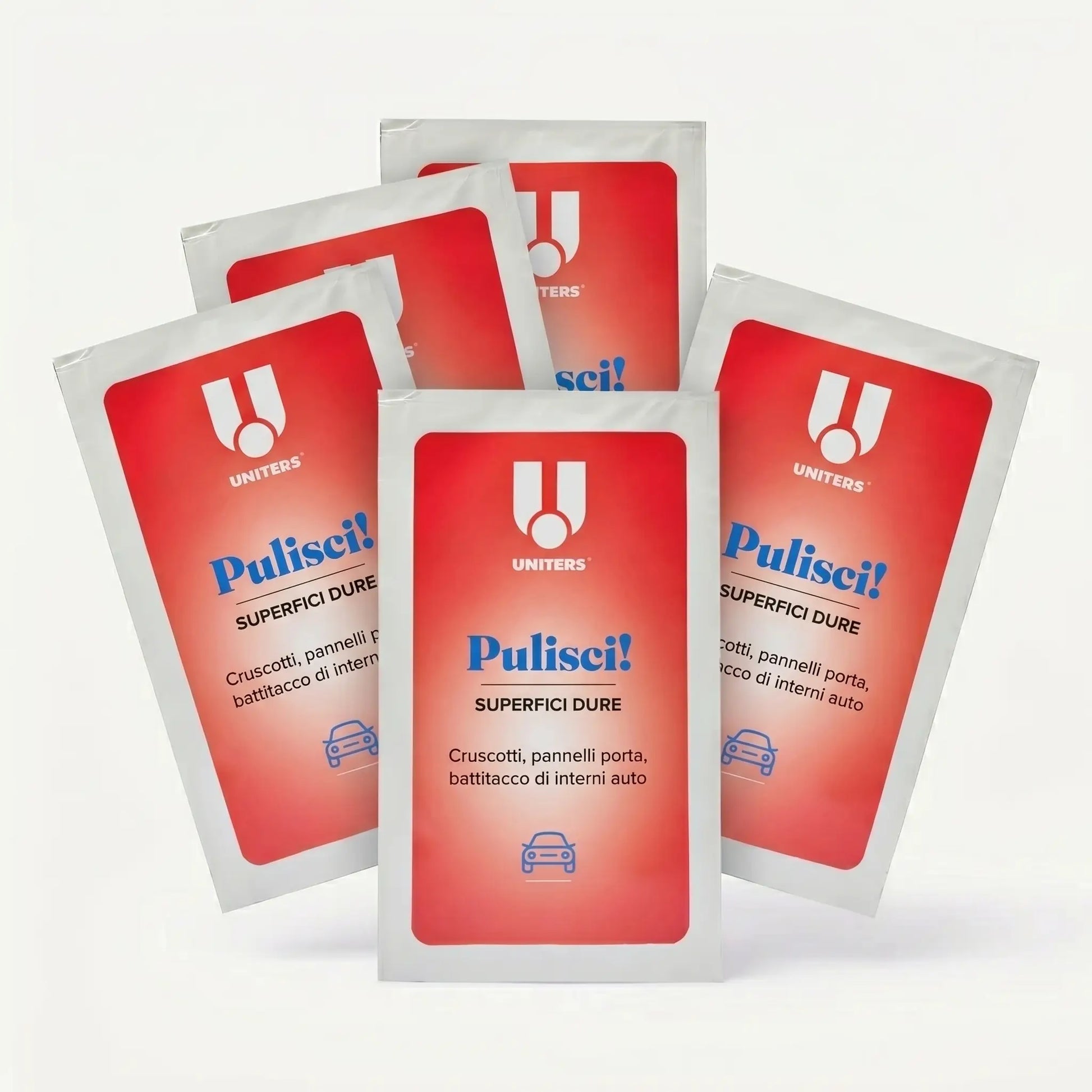 Uniters "Pulisci! Superfici Dure" multiple salviette per cruscotti, pannelli porta, battitacco di interni auto 
