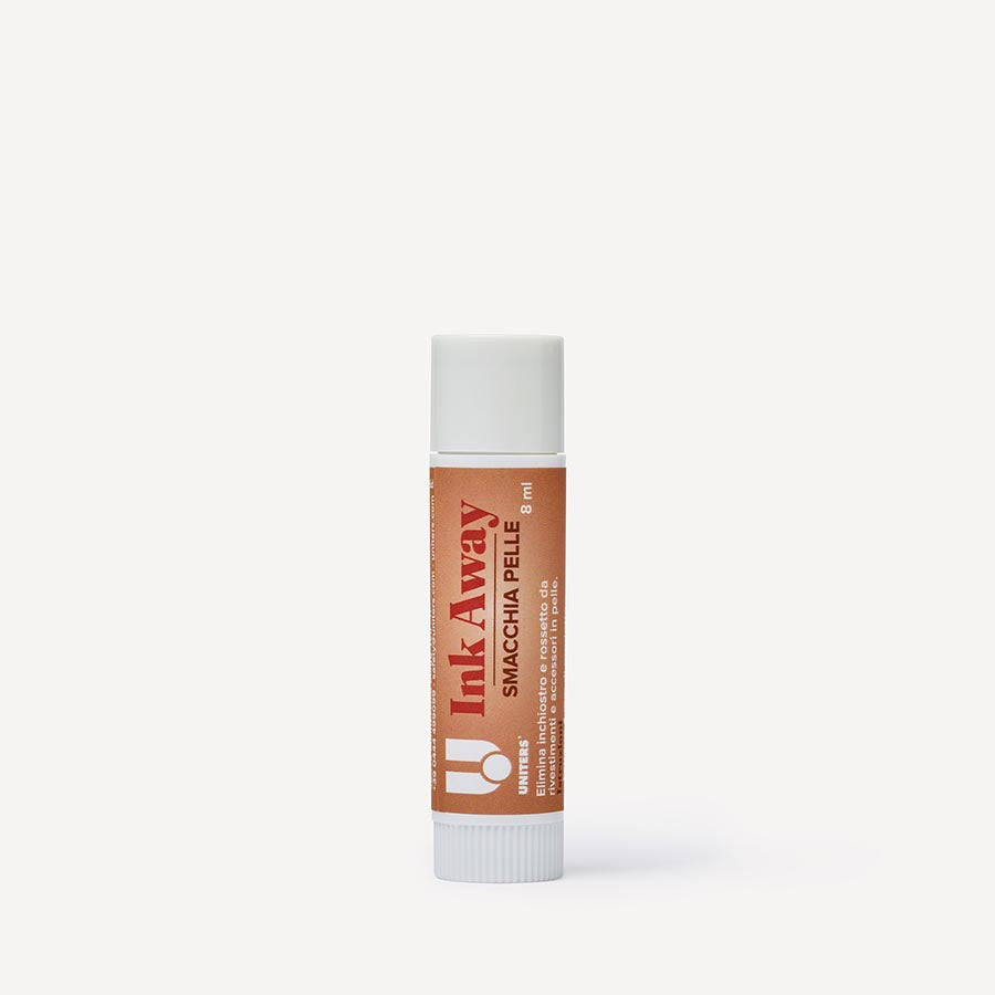 Uniters "Ink Away - Smacchia Pelle" Elimina inchiostro e rossetto fresco da rivestimenti, accessori in pelle. Stick pratico, azione rapida e precisa.