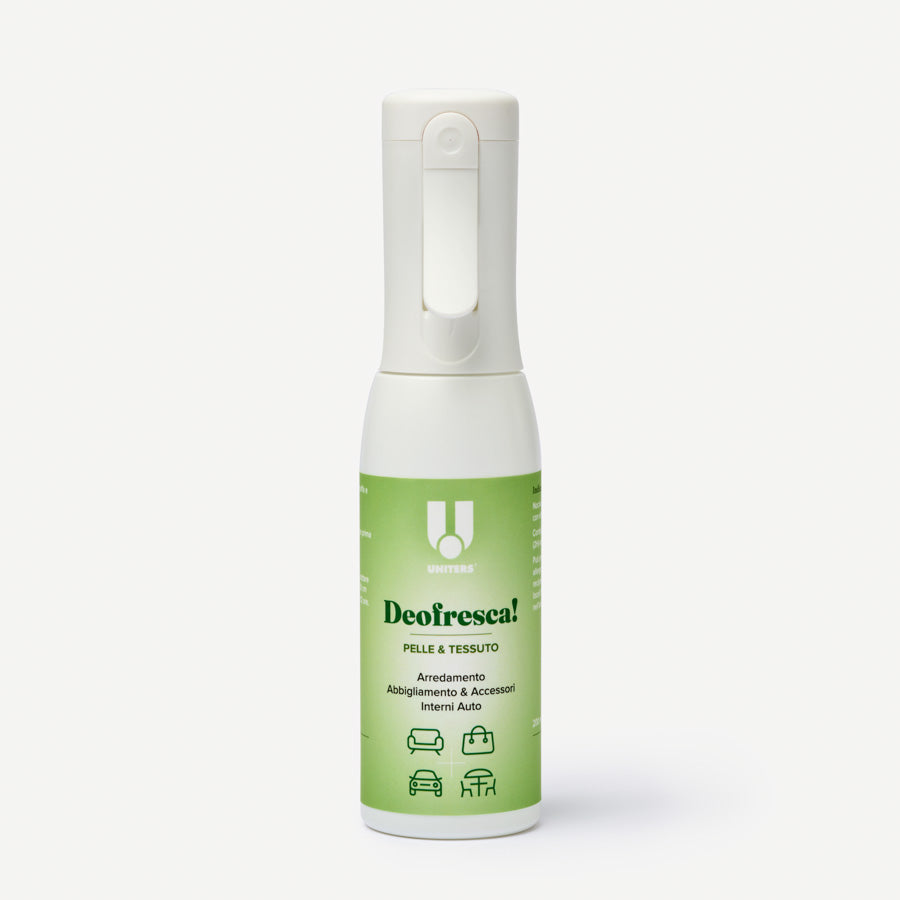 Uniters spray "Deofresca! Pelle e Tessuto" per Arredamento, Abbigliamento, Accessori  e Interni Auto