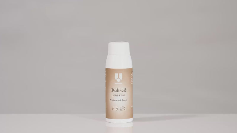 Video tutorial per montare l'erogatore spray sul flacone di ricarica "Pulisci! Legno & Teak" di Uniters, la soluzione ecologica per la pulizia dei mobili in legno da interni ed esterni.